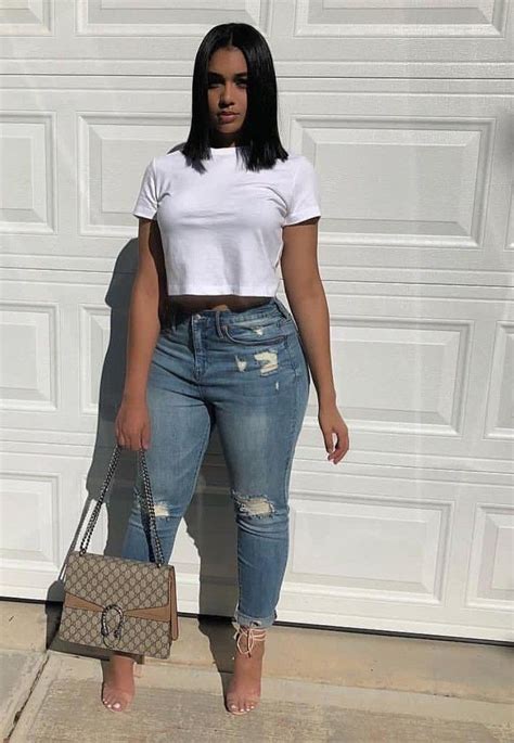 pretty instagram outfits jeans casual wear thick girl