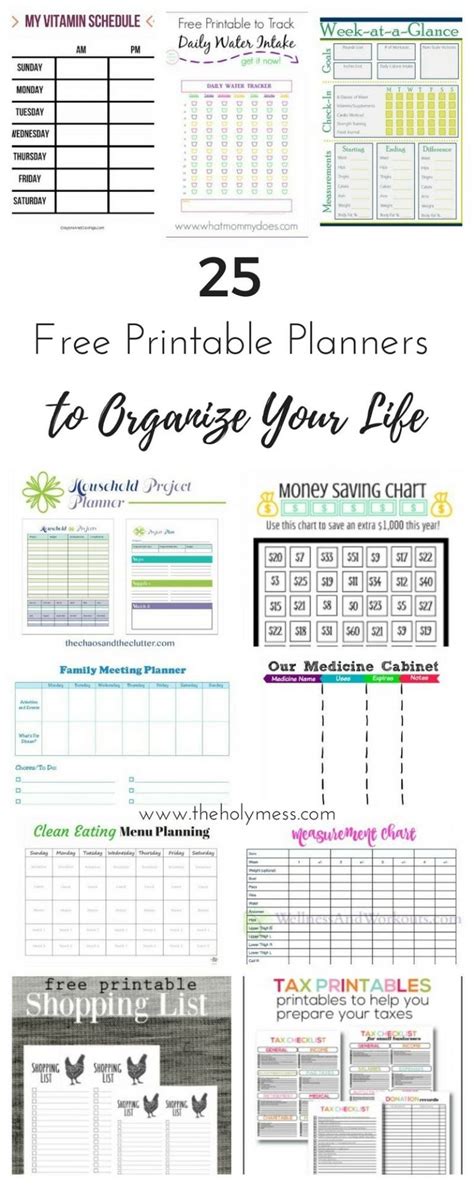 printable planners  organize  life life planner