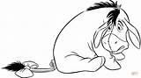 Coloring Eeyore Pages Tail Looking Its Drawing Printable sketch template