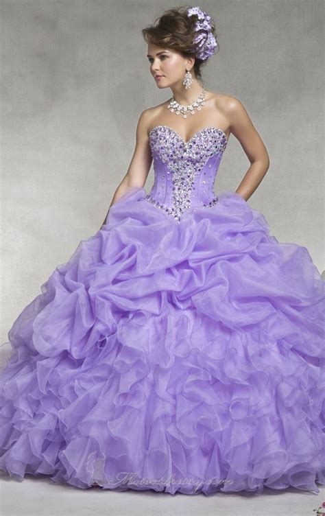 beaded purple quinceanera dresses 2014 ruffled organza pink debutante