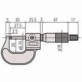 Micrometer Mitutoyo Mechanical Counter Micrometers Di sketch template