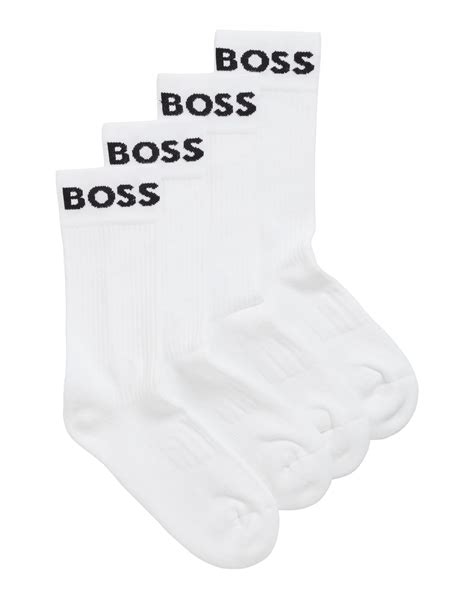 boss mens two pack white quarter length socks
