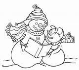 Snowman Coloring Pages Reading Family Printable Book Son Christmas Cute Simple Snowmen Color Getdrawings Getcolorings Print Rocks Drawing sketch template