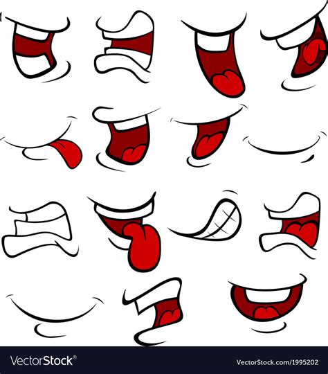 set of mouths cartoon royalty free vector image