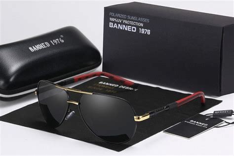 banned 1976 hd men s polarized pilot sunglasses aluminum frame anti