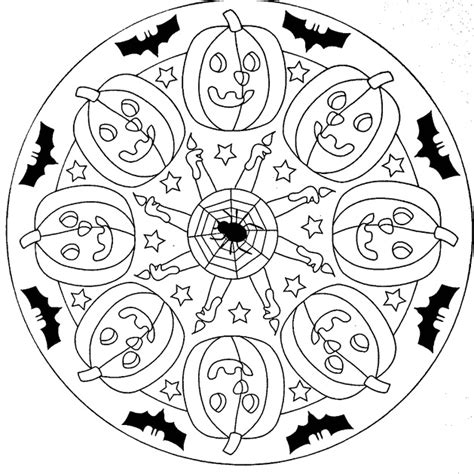 coloring pages halloweens mandalas drawing  funnycrafts