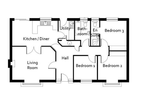 bedroom bungalow plan  foxley planos de casas planos de bungalows casa de