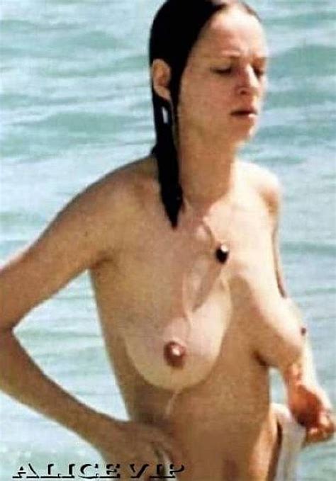 tall and slender actress uma thurman caught nude on the beach pichunter