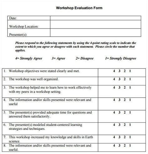evaluation form template    evaluation form