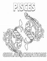 Pisces Astrology sketch template