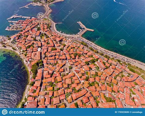 Aerial View Of Nessebar Ancient City On The Black Sea