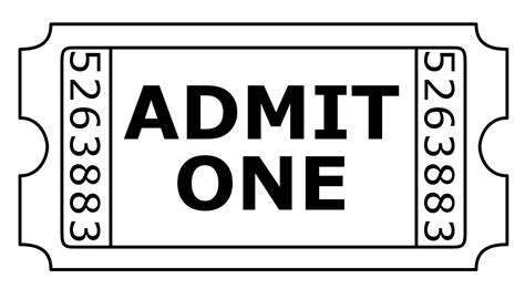 blank admit  ticket template clipart