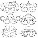 Carnival Masks Clowns Activities Ringmaster Trapeze Acts Fasching Printablee sketch template