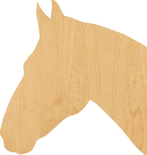 horse head  laser cut  wood shape craft supply woodcraft