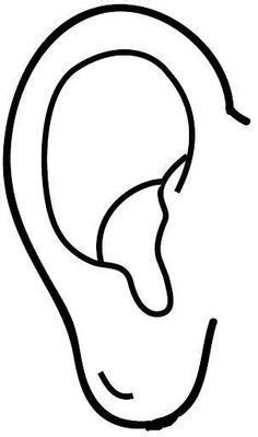 ear outlines clip art powerpoint template human ear letter  crafts ear