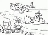 Coloring Transportation Cartoon Kids Funny sketch template