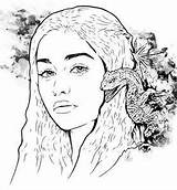 Coloring Game Thrones Pages Khaleesi Bing Daenerys Drawing sketch template