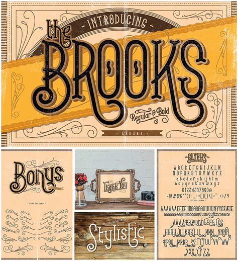 brooks font with flourishes free download