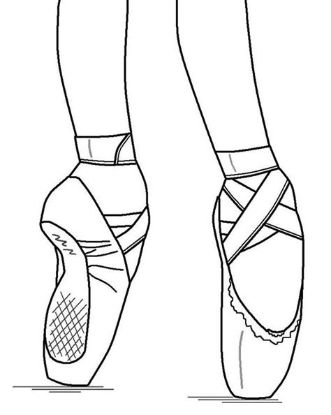 pointe ballet ballerina shoes coloring pages dance coloring pages