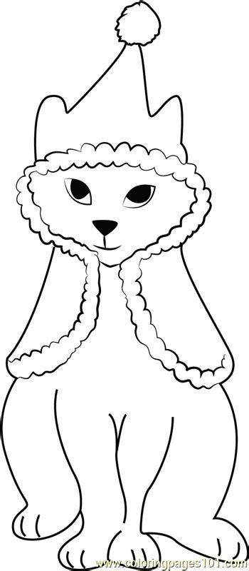 christmas cat coloring page  christmas animals coloring pages