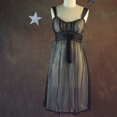 Sexy Black And Nude Mad Men Nightgown And Peignoir