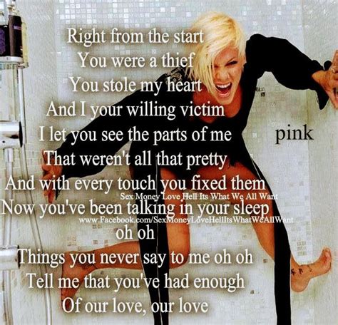 Pin By Rose Lopez On P Nk Pink Lyrics Pink Singer Pink Quotes