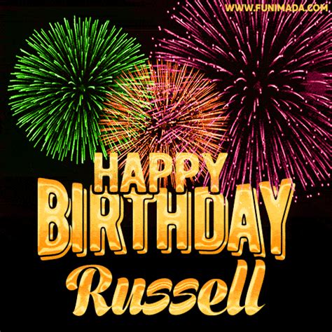 wishing   happy birthday russell  fireworks gif animated