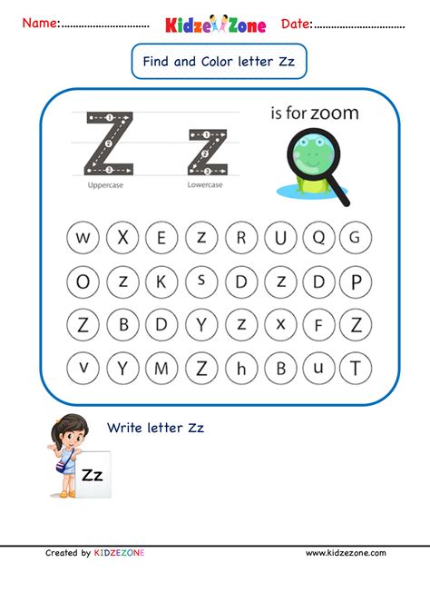 kindergarten letter  worksheets find  color kidzezone