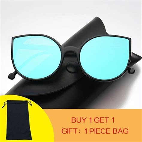 kujuny classic trend cat eye sunglasses for women coating reflective