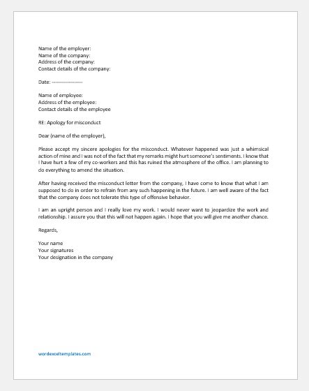 sample letter  reprimand  misconduct  letter templates images
