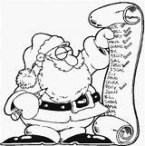 Santa Coloring Pages Checking List His sketch template
