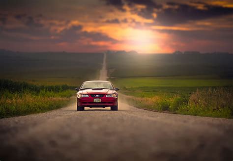 wallpaper sunset car vehicle road sunrise evening morning