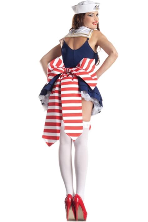 Blue Sexy Girls Party King Pin Up Sailor Halloween Costume