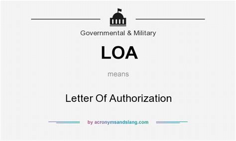 loa letter  authorization  government military
