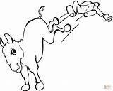 Donkey Burro Colorear Patea Kicks Kicking Asino sketch template