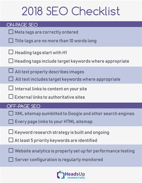 basic seo checklist   search marketing