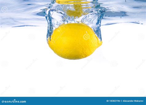 lemon fell   water close  stock photo image  background clear
