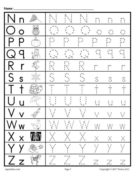 printable tracing alphabet letters upper  lowercase