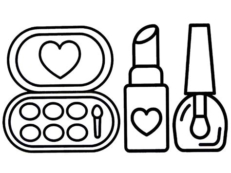 easy makeup set coloring page  printable coloring pages  kids