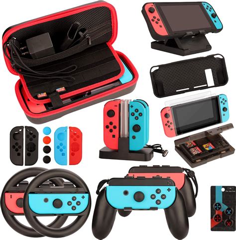 amazoncom switch accessories bundle  nintendo switch carrying case screen protector