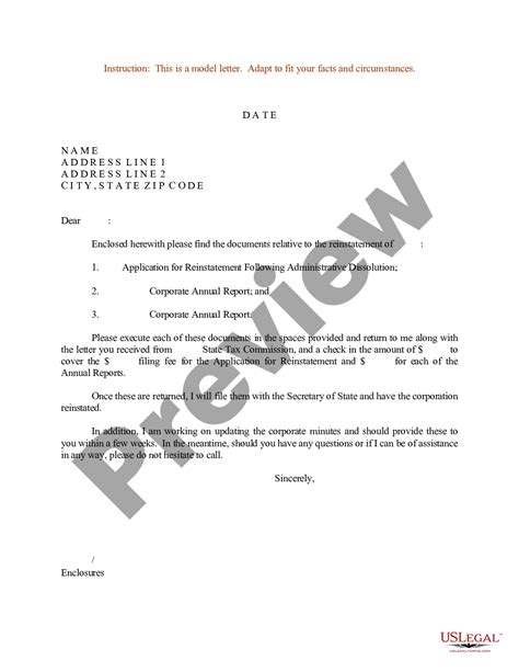 sample letter  reinstatement  corporation reinstatement letter
