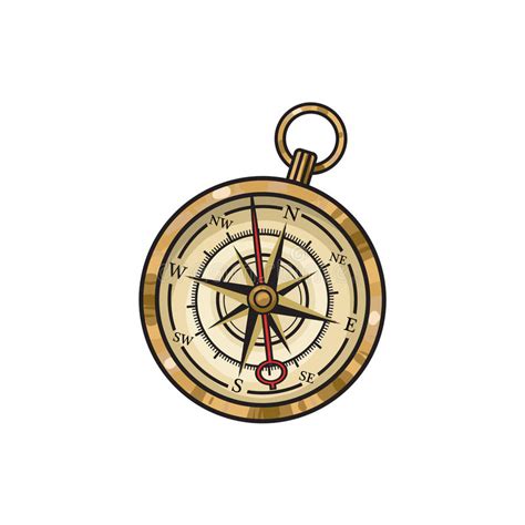 Hand Drawn Vintage Old Hand Drawn Compass Stock Vector Illustration