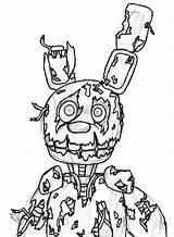Fnaf Springtrap Coloring Pages Nights Five Trap Spring Freddys Printable Template Color Sheets Print Getcolorings sketch template