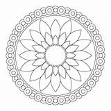 Mandala Coloring Pages Flower Simple sketch template