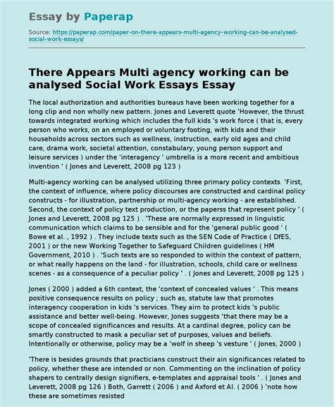 appears multi agency working   analysed social work essays