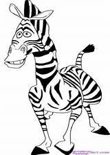 Coloring Madagascar Pages Marty Zebra Characters Cartoon Cartoons sketch template