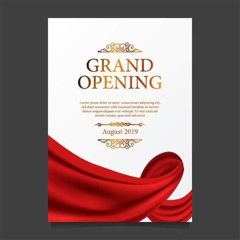 grand opening ceremony red silk ribbon poster banner  vector art  vecteezy