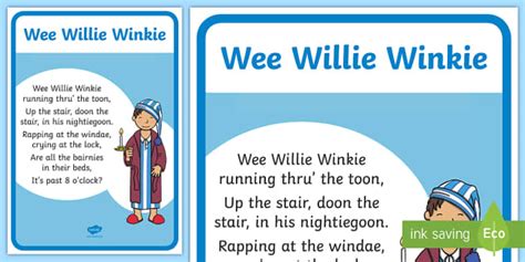 wee willie winkie nursery rhyme poster twinkl