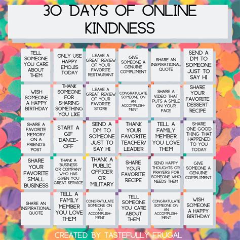 30 Days Of Kindness Online Tastefully Frugal