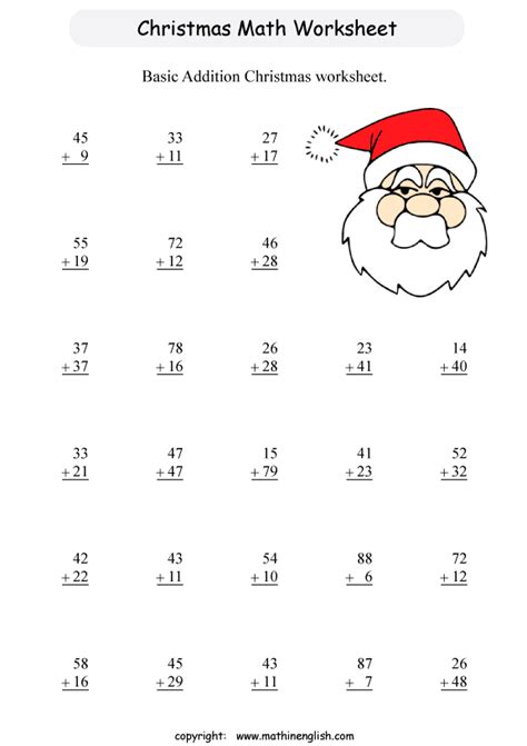 printable christmas multiplication worksheets  grade
